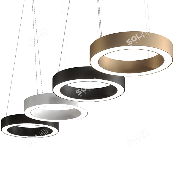 Apollo Pendant Lamp: Sleek LED Aluminum Design 3D model image 6