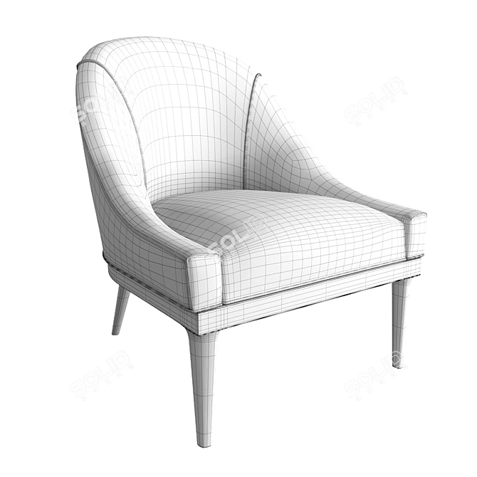 Elegant Velvet Bella Chair 3D model image 2