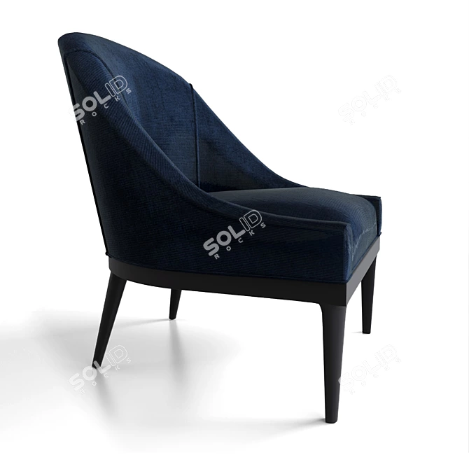 Elegant Velvet Bella Chair 3D model image 3