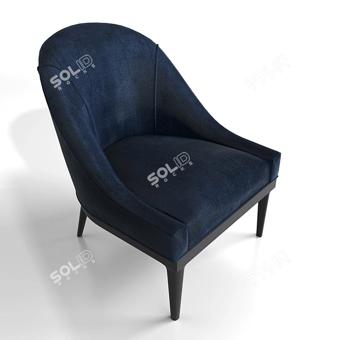 Elegant Velvet Bella Chair 3D model image 4
