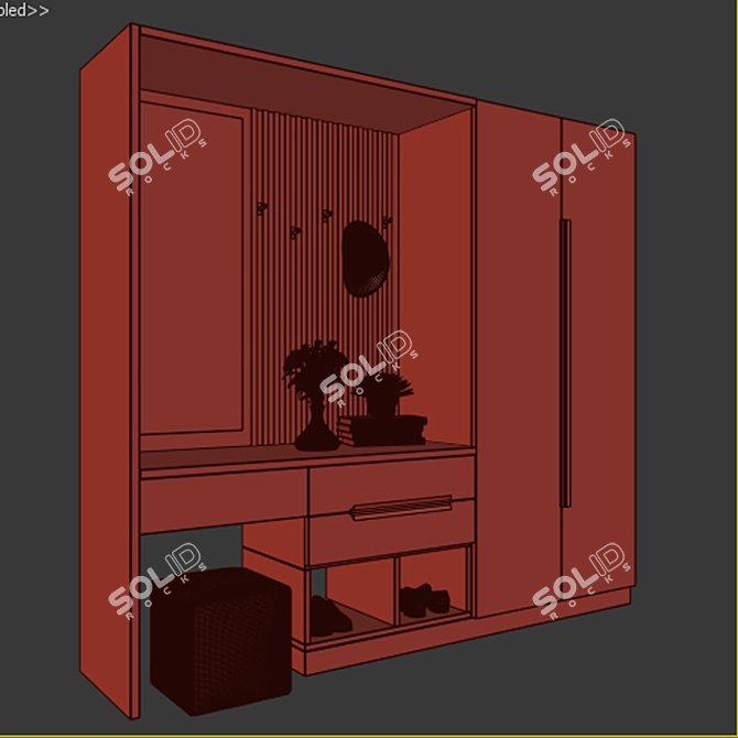 Modern 3D Furniture Set 3D model image 2