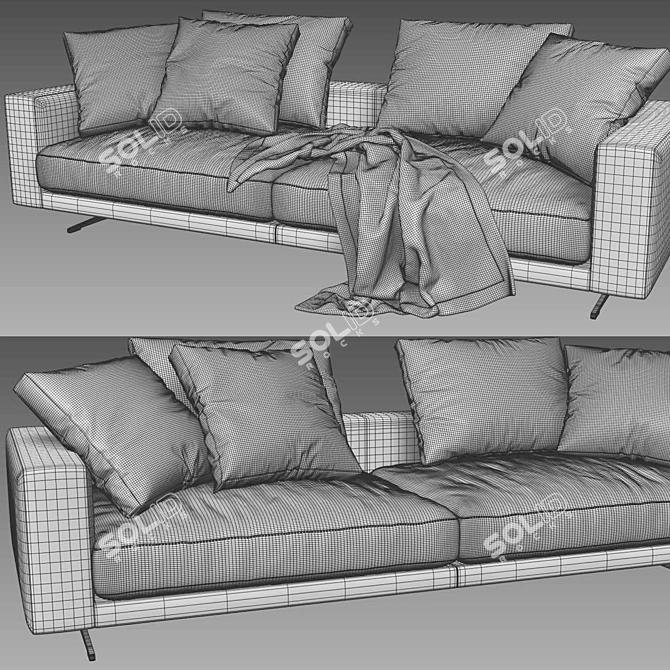 Elegant Comfort: Flexform Campiello Sofa 3D model image 4