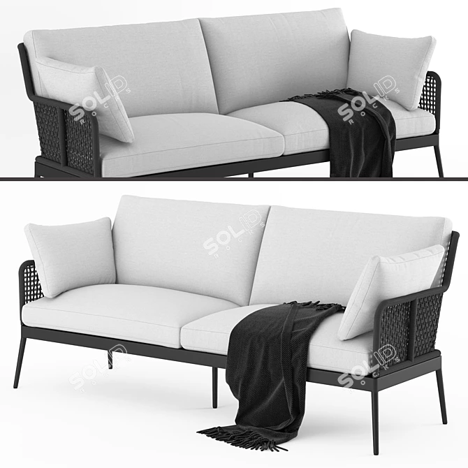 Sleek Somerset Outdoor Sofa 3D model image 1