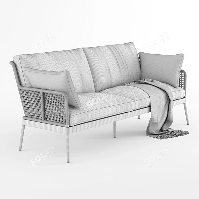 Sleek Somerset Outdoor Sofa 3D model image 5