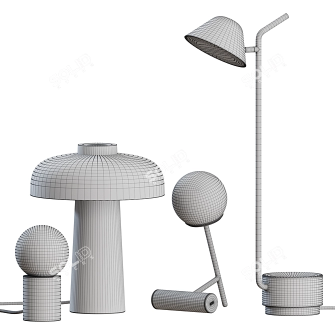 Modern Table Lamps Collection 3D model image 3