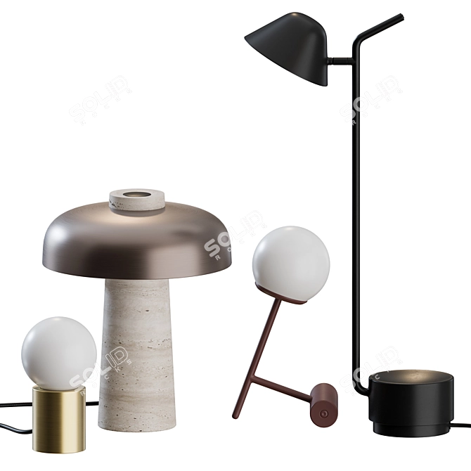 Modern Table Lamps Collection 3D model image 4