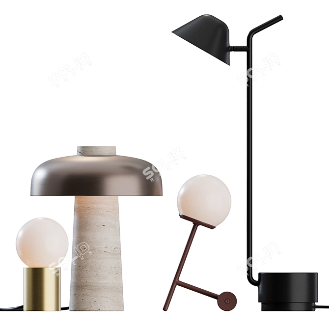 Modern Table Lamps Collection 3D model image 5