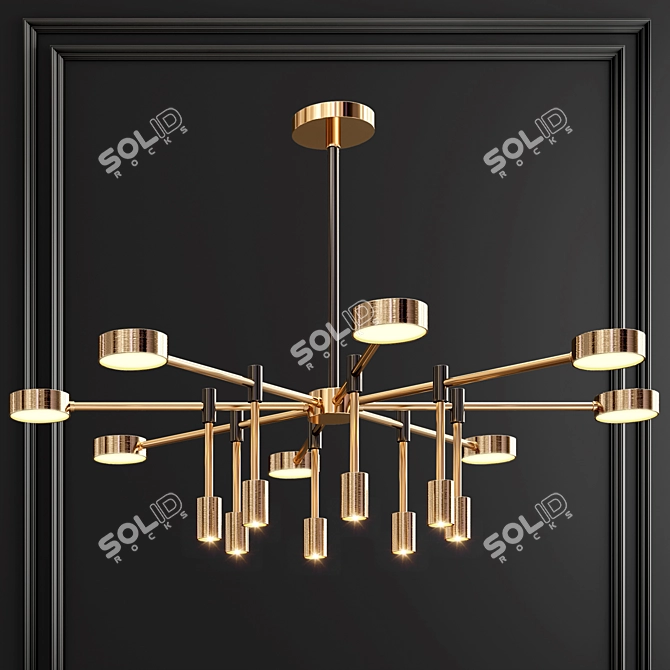 Elegant Quadruple Pendant Light 3D model image 3