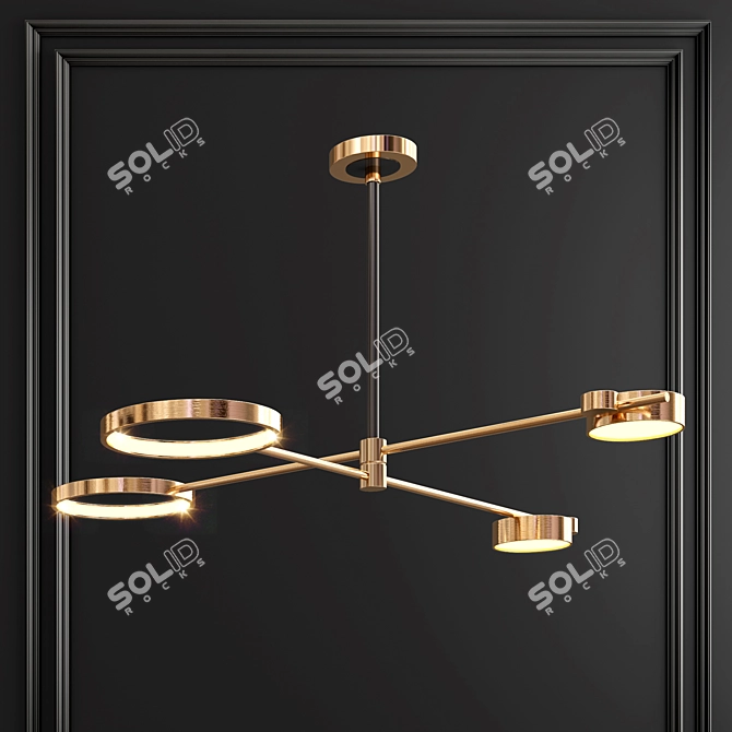 Elegant Quadruple Pendant Light 3D model image 4