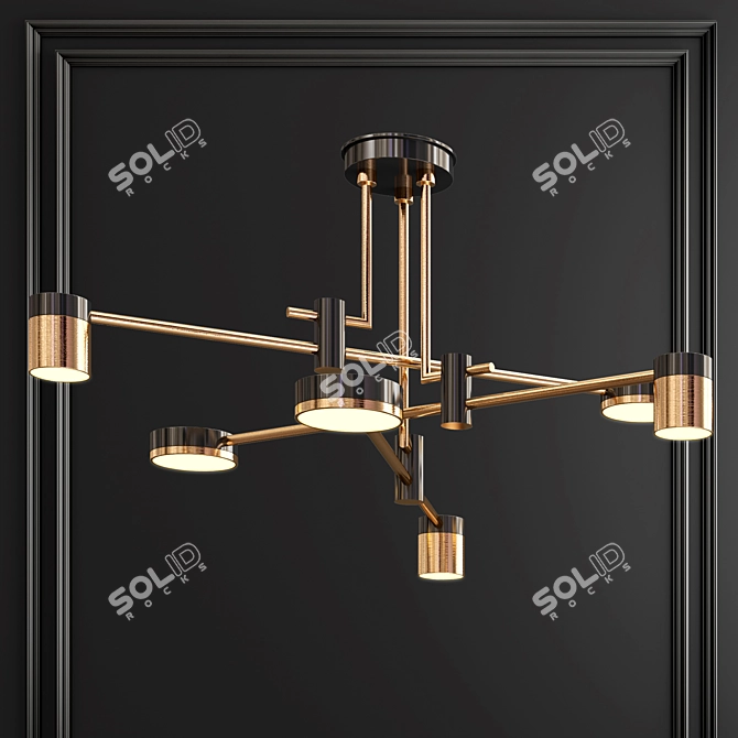 Elegant Quadruple Pendant Light 3D model image 5