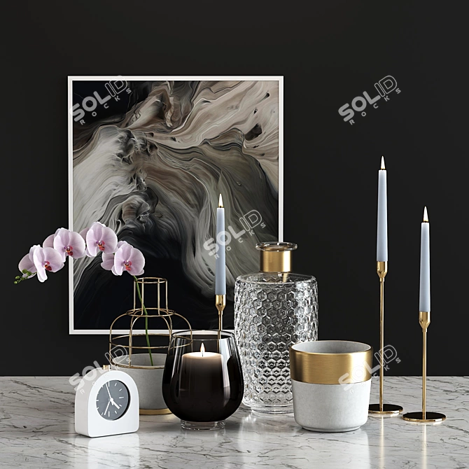 Elegant Home Decor Set 3D model image 1