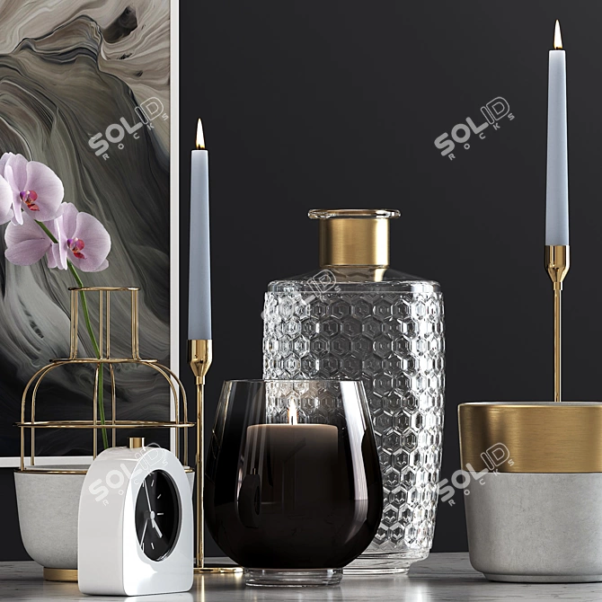 Elegant Home Decor Set 3D model image 3