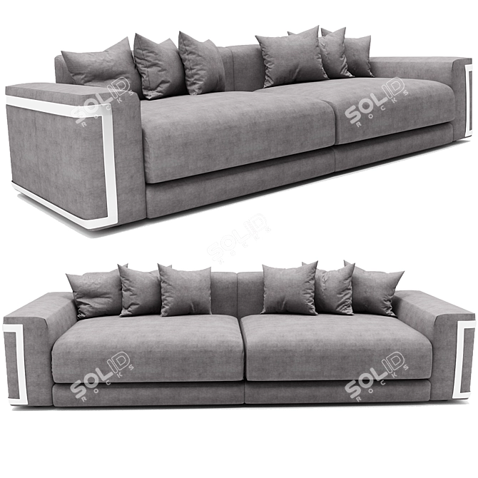 Elegant Montgomery Fendi Sofa 3D model image 1