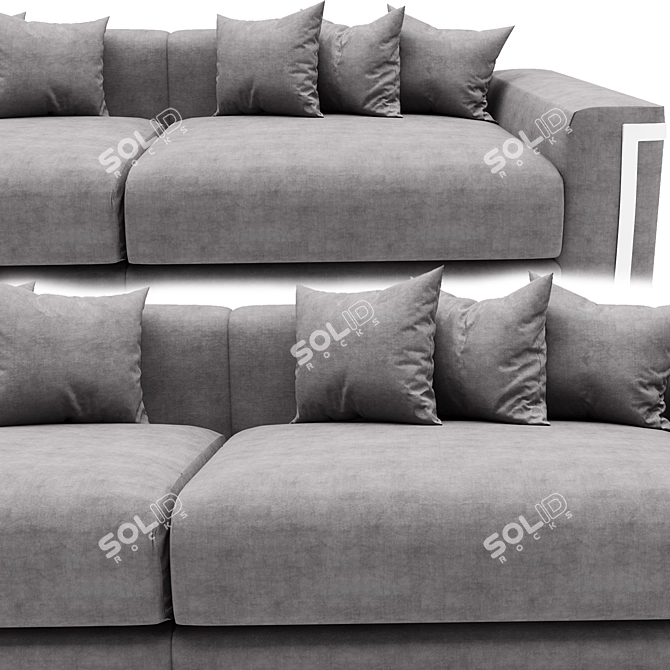 Elegant Montgomery Fendi Sofa 3D model image 2