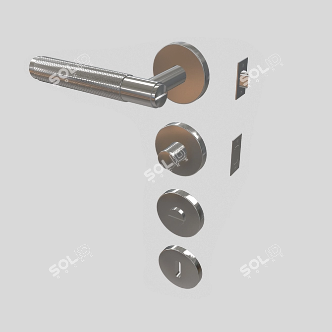 Sleek Steel Door Handle - Buster & Punch 3D model image 2