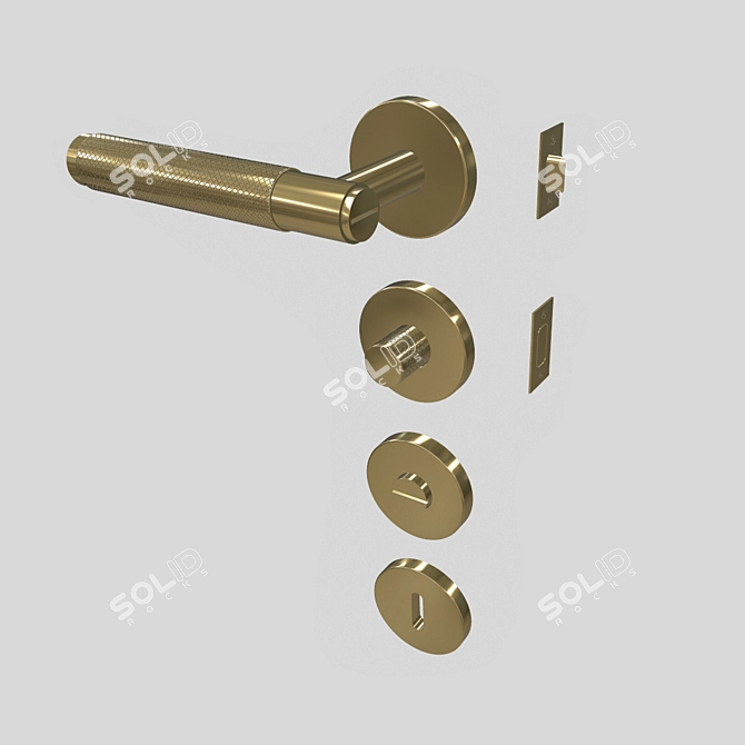 Sleek Steel Door Handle - Buster & Punch 3D model image 3