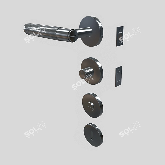 Sleek Steel Door Handle - Buster & Punch 3D model image 5