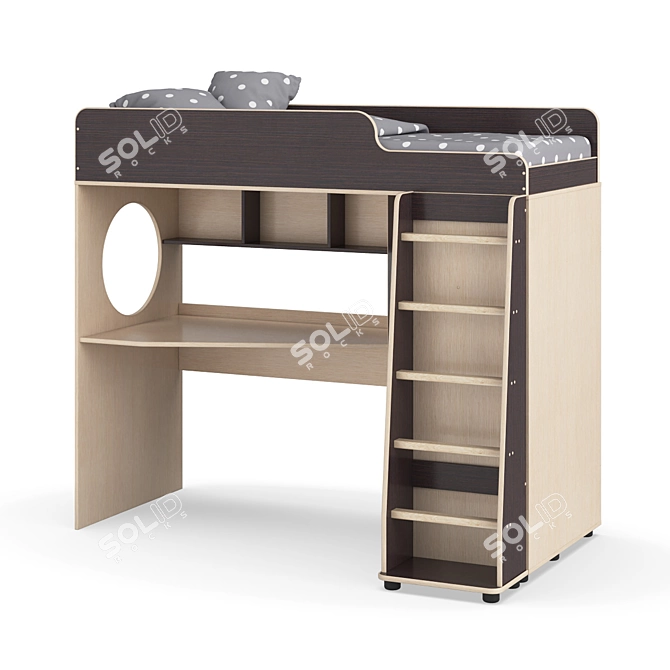 Versatile Kids Modular Bed Set 3D model image 2