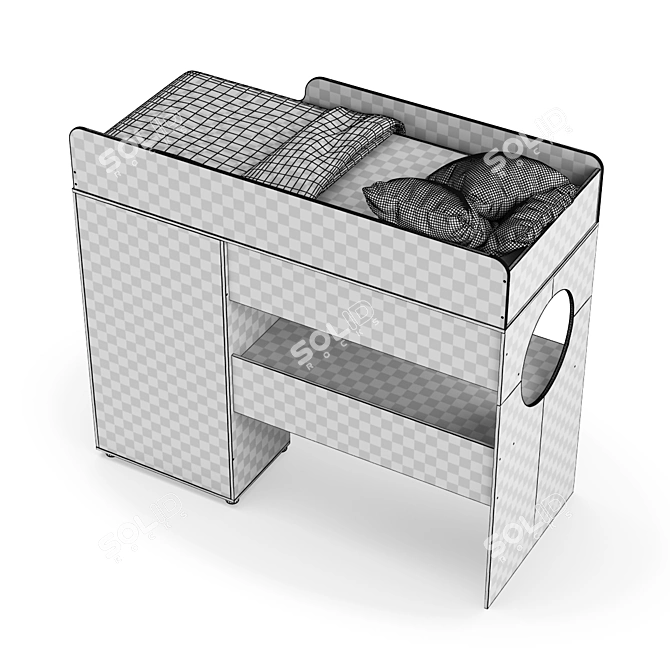 Versatile Kids Modular Bed Set 3D model image 5