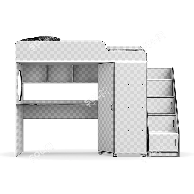 Modular Kids Bed Set 3D model image 4