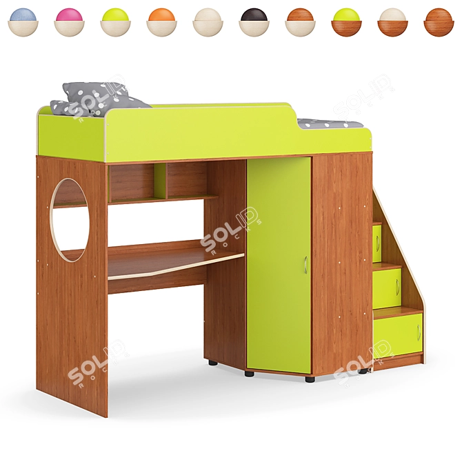 Modular Kids Bed Set 3D model image 6