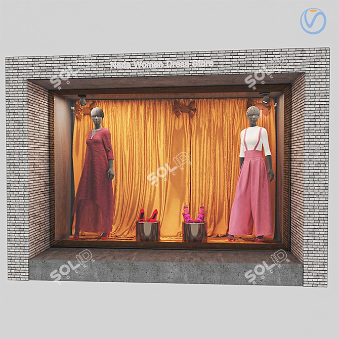 Fashion Model Display Stand 3D model image 1