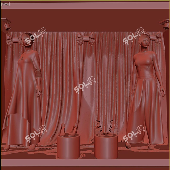 Fashion Model Display Stand 3D model image 7