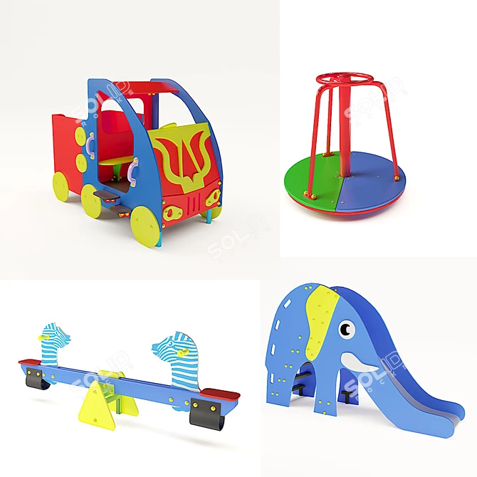 Playground Fun - Equipment Set 3D model image 1