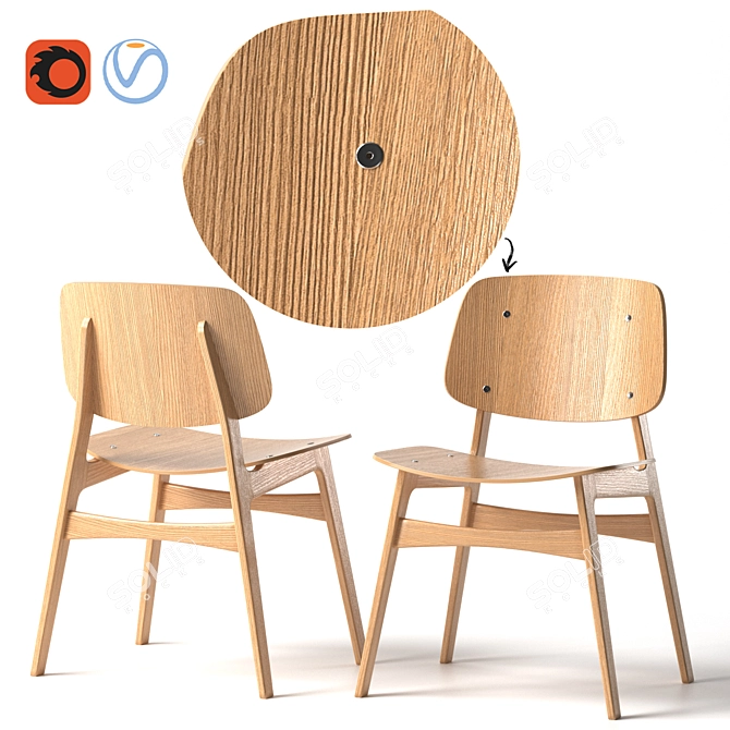 Contemporary Dining Chair Set 3D model image 1