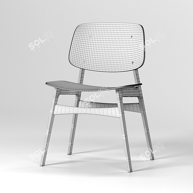 Contemporary Dining Chair Set 3D model image 2