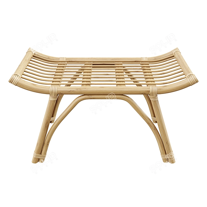 Rattan Bliss Bench 3D model image 1