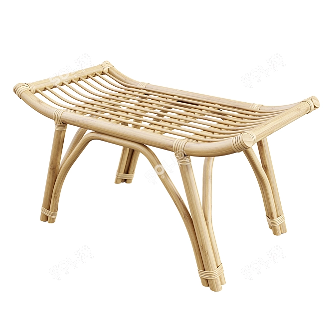 Rattan Bliss Bench 3D model image 3