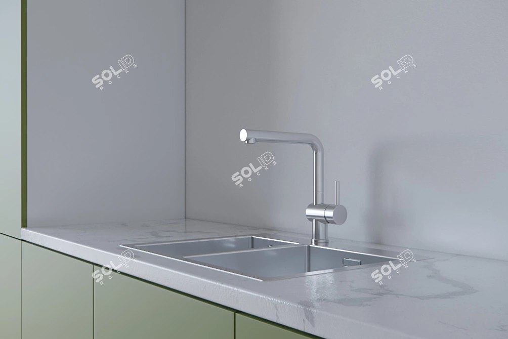 Modern Detailed Kitchen Set 3D model image 2