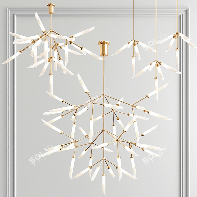 Spur Grande Chandelier: Elegant Lighting Collection 3D model image 1