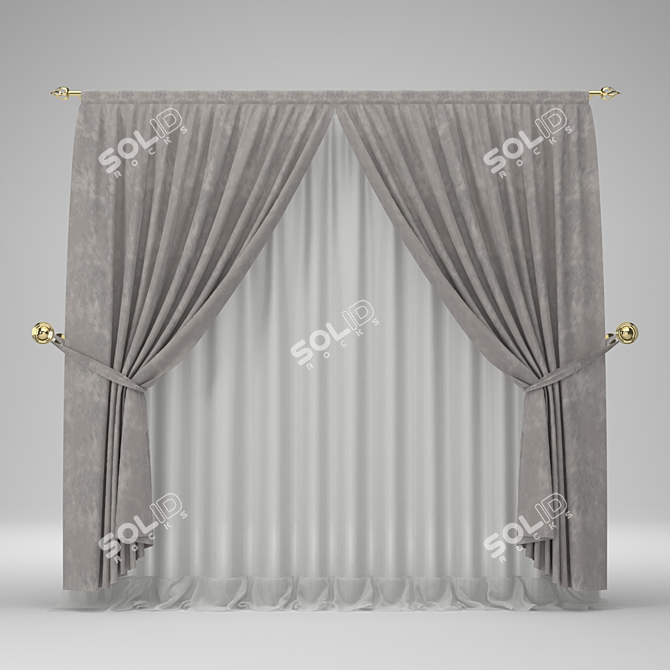 Golden Touch Curtain 3D model image 1