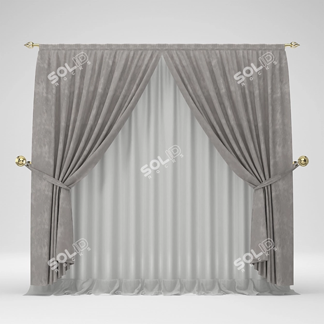 Golden Touch Curtain 3D model image 4