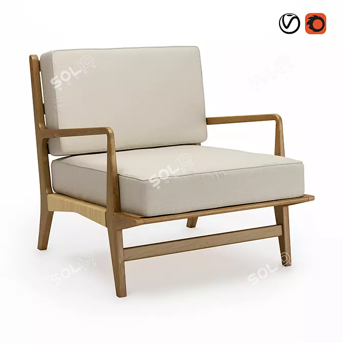 Modern Rattan Allister Chair 3D model image 1