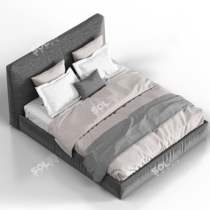 Elevate Restful Sleep: Flou MyPlace Bed 3D model image 3