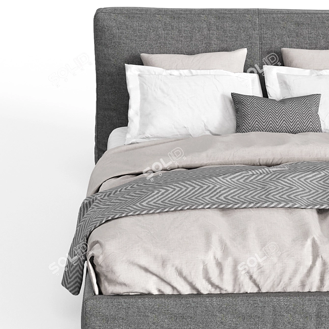 Elevate Restful Sleep: Flou MyPlace Bed 3D model image 4