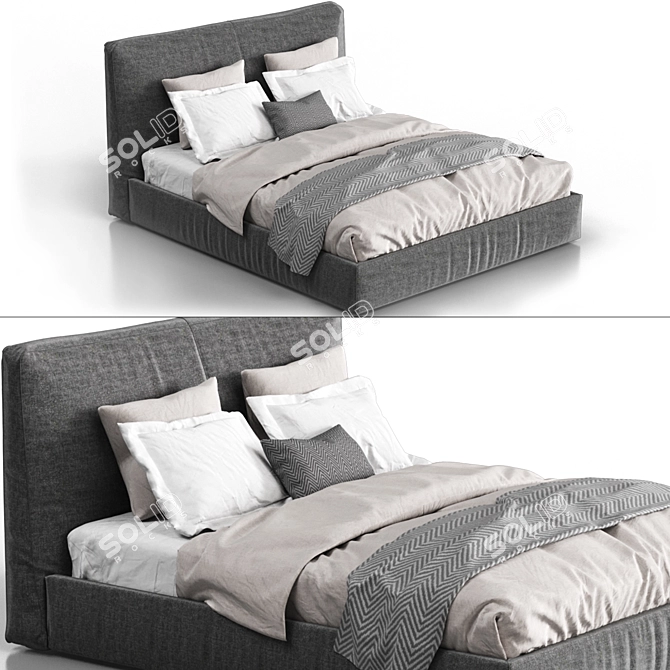 Elevate Restful Sleep: Flou MyPlace Bed 3D model image 6