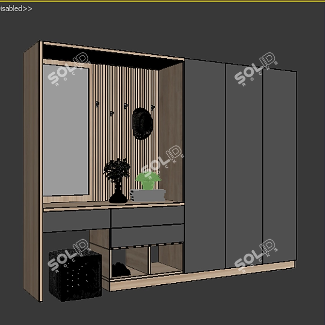 Modern Wood Furniture Set 3D model image 2