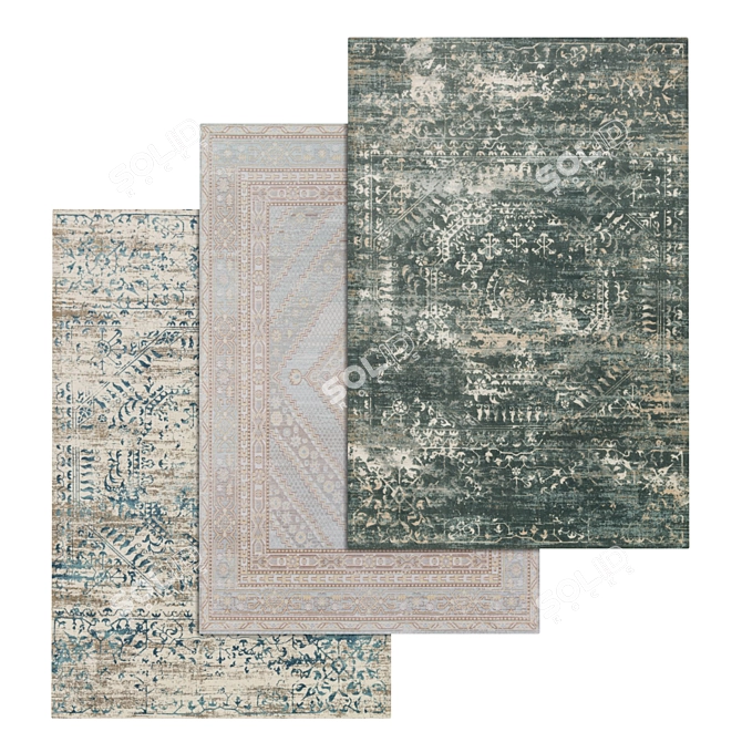 Versatile Carpet Set: High-Quality Textures, Multiple Variants 3D model image 1