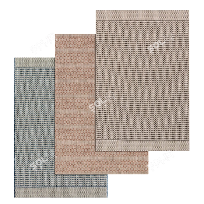 Luxury Carpet Set: High-Quality Textures for 3D Renders 3D model image 1