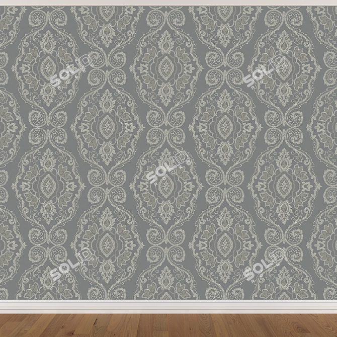 Title: Seamless Wallpaper Set 843 (3 Colors) 3D model image 2