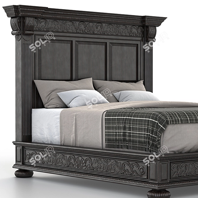 Elegant Charleston King Bed 3D model image 3