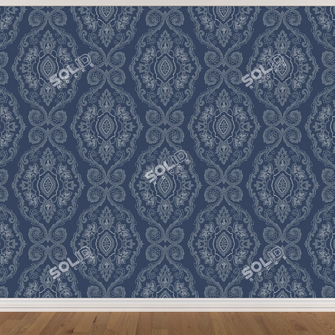 Seamless Wallpaper Set with 3 Colors 3D model image 3