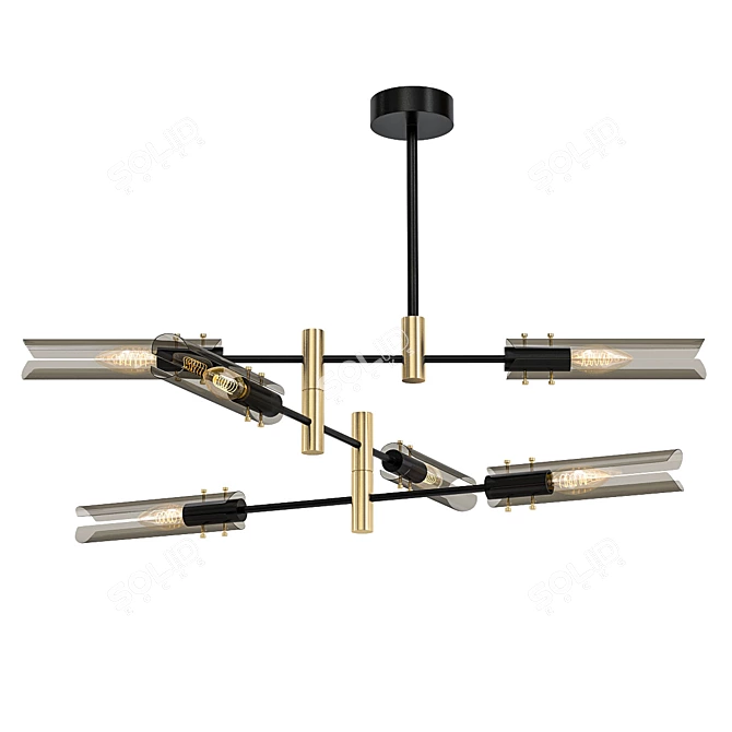 Fall Glass Pendant Light - Modern Loft Design 3D model image 1