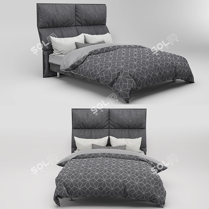 Elegant 3D Luxury Bed 3D model image 1