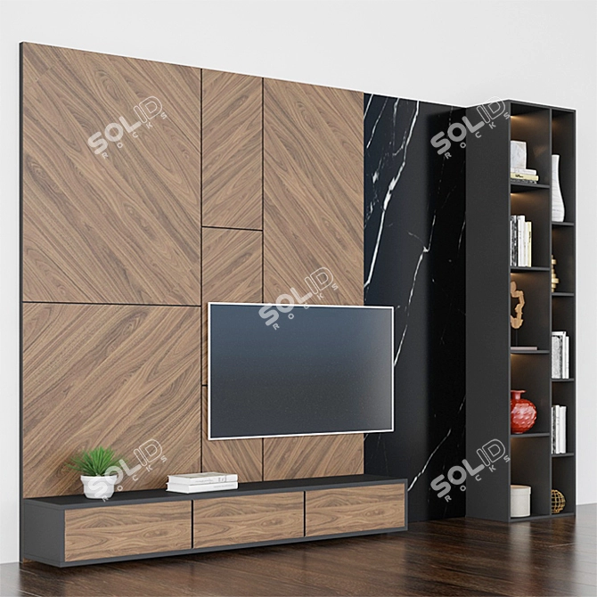 Sleek TV Stand: Modern Design 3D model image 2