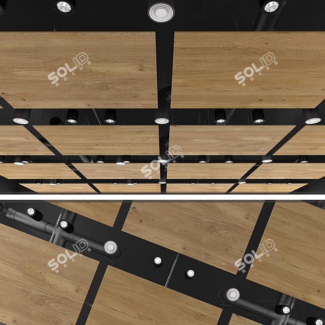 Armstrong Wood-Look Suspended Ceiling 3D model image 4